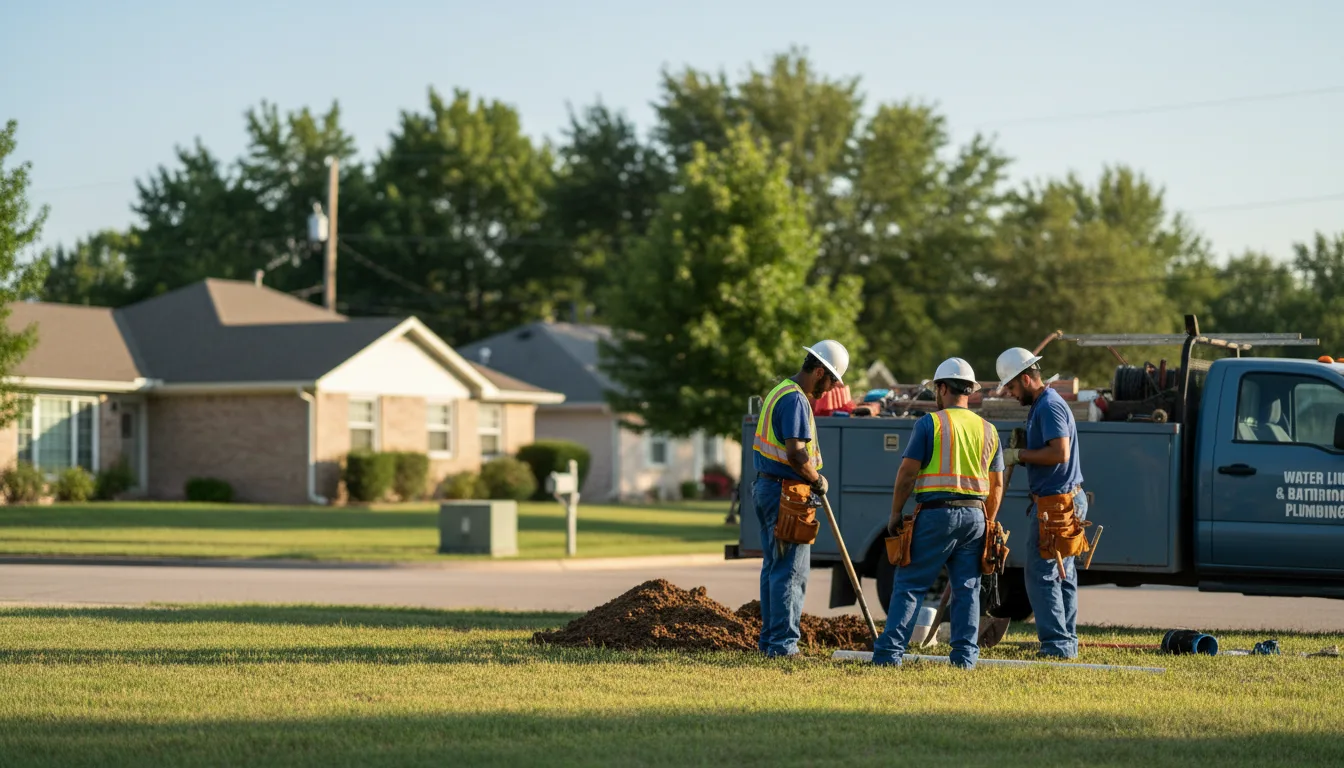 Residential water line and bathroom plumbing service in Belle, MO